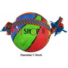 Super Dog Dog Toy Multicolor Ball With Rope